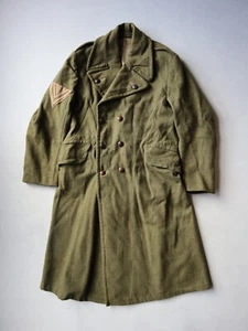 Vintage 60s SADF Wool Military Great Coat with Springbok Buttons Green Size S - Bild 1 von 9
