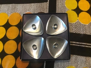 Vintage Denmark LUNDTOFTE Mid Century Modern Stainless Steel Candle Holders - Picture 1 of 3