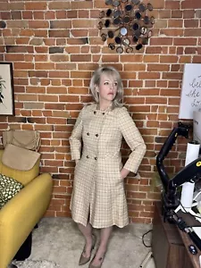 Vintage Double-Breasted Womens Trench Coat Belted Waist Gold toned Buttons Sz M - Picture 1 of 10