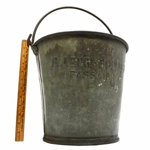 VTG/Antique GALVANIZED BUCKET-PAIL Embossed "N.J. ENG. & SUPPLY CO." Passaic, NJ - Picture 1 of 12