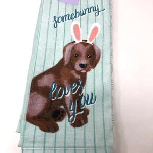Some Bunny Loves You Kitchen Towel 2 Pack by Kohls Celebrate Easter Together New - Picture 1 of 4