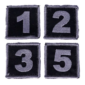 Kennzeichen gestickt mit Klett 5x5 cm schwarz-grau - Bild 1 von 5