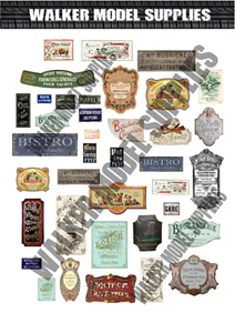 1/35 Maßstab Vorgeschnitten WW2 Französisch Bau Werbung Poster / Zeichen Set - Picture 1 of 1