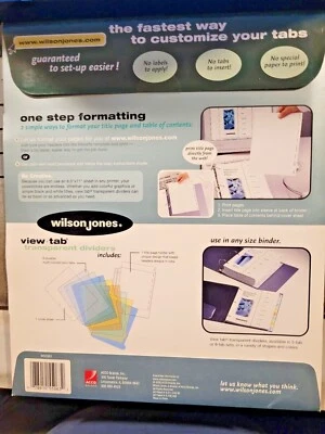 Wilson Jones View-Tab Transparent Index Dividers 5-Tab multi-color indexes - Image 1 of 2