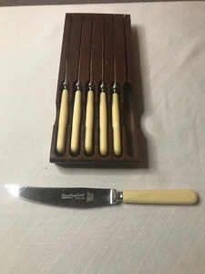 6er Set Vintage Sheffield England Edelstahl Steakmesser Lewis, Rose und Co England - Bild 1 von 5