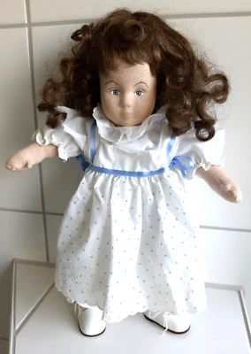 Schöne Puppe Schlenkerpuppe Stoffpuppe Handarbeit ca. 40 cm Unikat Vintage 80er - Bild 1 von 4