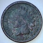 1863 INDIAN HEAD PENNY Full LIBERTY Copper Nickel US Small Cent XF Detail AU29C