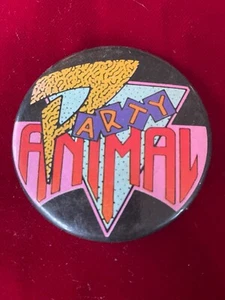 Party Tier Pinback Button 80er Animal Print gepunktet bunt Gibson Karten A - Bild 1 von 2