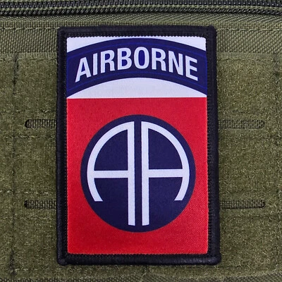 82nd Airborne Patch Moral Division Tactical Military Army USA Flag Hook & Loop - Image 1 of 4