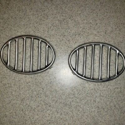 Vintage Vw Volkswagen bug beetle Fender oval Horn Grills 54-67 pair set aluminum - Image 1 of 3