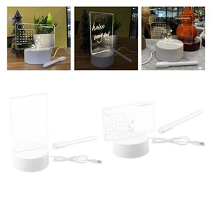 Acrylic Note Board LED with Pen Whiteboard Holiday Light USB Message Board for - Picture 1 of 15