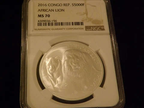 2016      Congo    African Lion       NGC MS 70 Cover