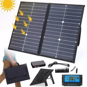 100W 12V Portable Foldable Solar Panel Kit For Car/Caravan/Power station/Camping - Picture 1 of 7