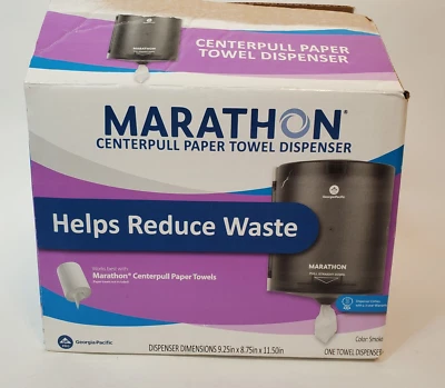 Marathon Centerpull Paper Towel Dispenser Smoke 9.25in X 8.75in X 11.5in USA - Image 1 of 4