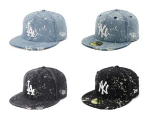 NEW ERA 59FIFTY SPLASH PAINT DENIM Cap New York Yankees/Los Angeles Dodgers - Picture 1 of 17