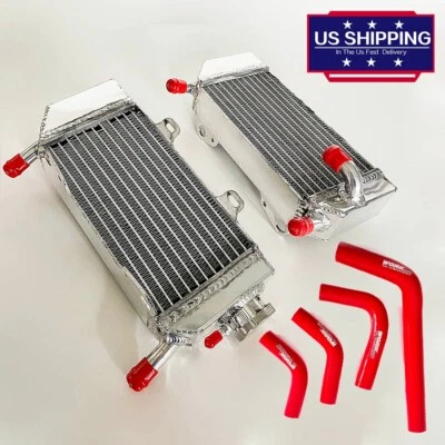 Cooling Radiator&Red Hoses for Honda CRF250R 2004-2009/CRF250X 05-2017 CRF250R/X - Image 1 of 4