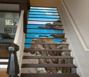 Escaleras 3D Mountain Sea NA473 Decoración Foto Mural Calcomanía Papel Pintado Fay - Imagen 1 de 6