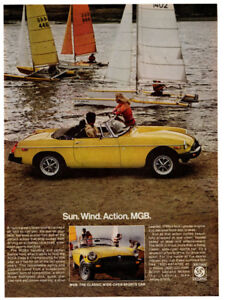 1978 MGB Vintage Original Print AD Yellow convertible car photo British Leyland