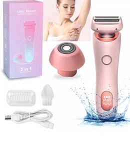 Women Electric Shaver 2 in 1 Razor Lady Bikini Pubic Underarm Legs Armpits Gift - Picture 1 of 24