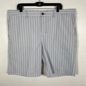 Tommy Bahama Shorts Mens 42 White Blue Golf Stretch Performance Striped Island - Picture 1 of 8