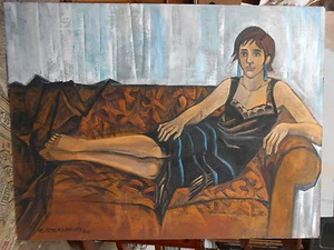 VIOLA TREPTE VIOLA BLANKENBURG Halbakt Sofa Friedel Peisert Tübingen 1964 - Bild 1 von 1