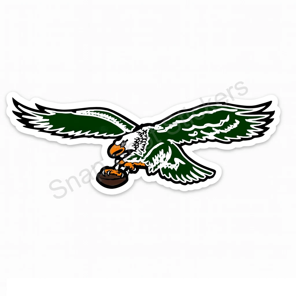 Philadelphia Eagles Sticker Decal – White Retro Logo, Multiple Sizes Available