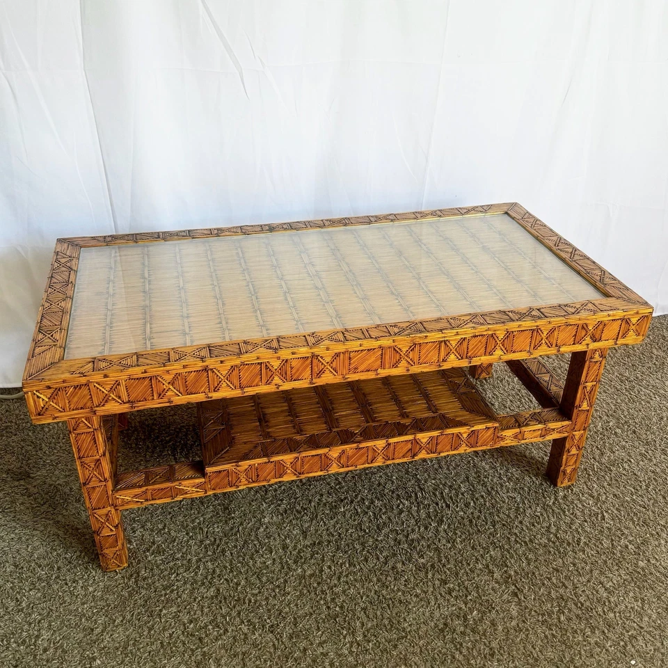 Mesa de centro de arte popular Boho Chic Burnt Match Stick Foto 1 de 1