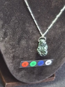 Isle Royale Greenstone Necklace Silver Charm Chlorastrolite Michigan Gems Bright - Picture 1 of 10