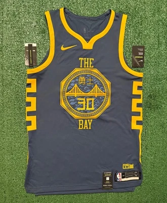 Authentic Steph Curry Golden State Warriors 2018-19 City Edition Jersey Sz 44/M - Image 1 of 4