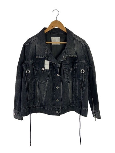 Giacca denim Sacai G Jean maglia interruttore pelle coulisse 1 nero 20 05084 usata