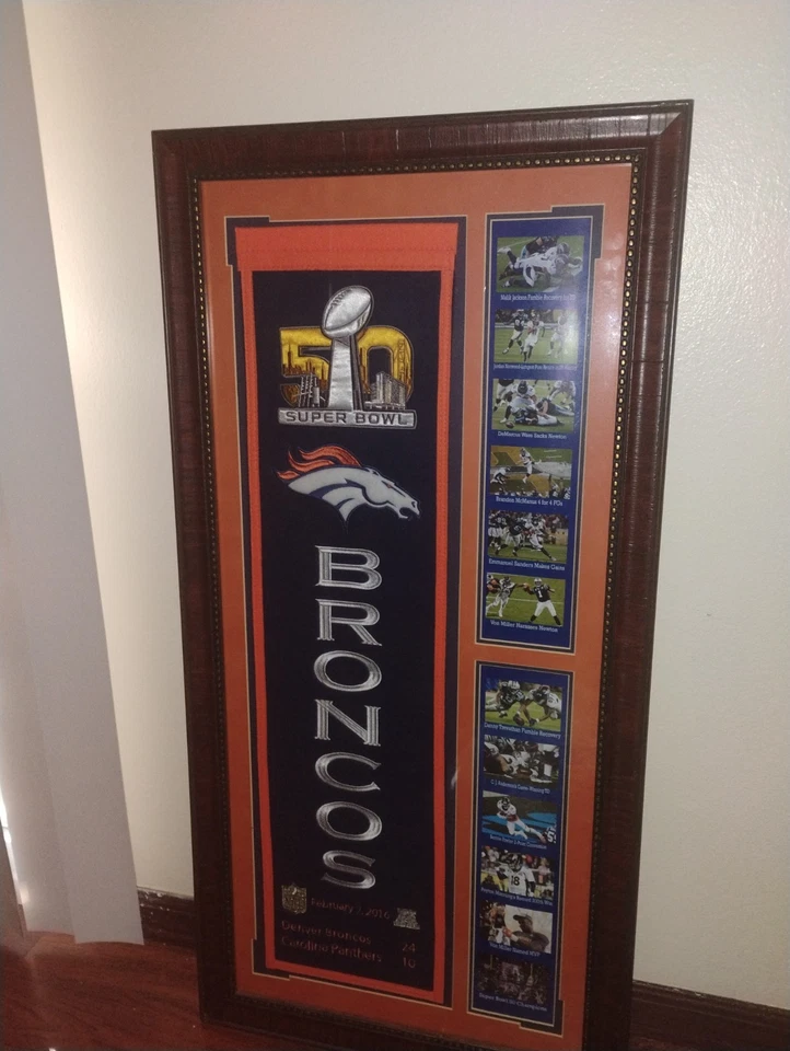 I have a Super Bowl 50 Denver Broncos banner en perfecto estado Foto 1 de 2