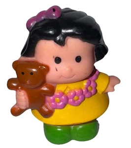 Fisher Price Little People Vacation Hawaiian Travel Tourist Girl Holding Teddy - Picture 1 of 5