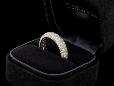 Tiffany & Co. Etoile 4 Row Diamond Platinum Band- size 7.5 - Image 1 of 4