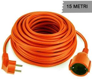 Cavo Prolunga Corrente Elettrica Presa Schuko Domestica Casa Giardino 220V 15MT - Foto 1 di 3