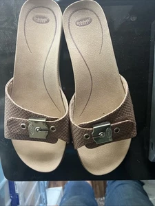 Dr. Scholl's 9M Buckle Slide Hook And Loop Sandal Originalist Honey Snake - Picture 1 of 9