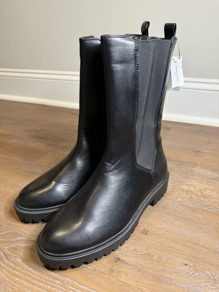 Botas Chelsea Banana Republic de cuero vegano caña alta para mujer talla 9 nuevas con etiquetas Foto 1 de 4