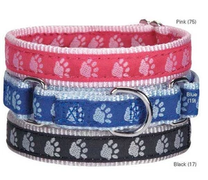 Guardian Gear Paw Print Nylon Martingale Dog Collar blue black pink  Pet Collars - Picture 1 of 4