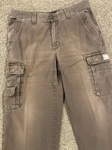 Pantaloni Eddie Bauer Utility Uomo 33x32 Marrone Carpentiere Cargo Tela Abbigliamento da Lavoro - Foto 1 di 11