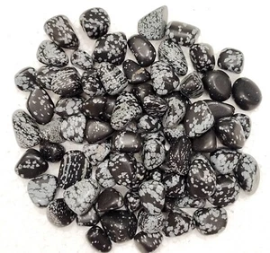 One Snowflake Obsidian Tumbled Stone Natural Metaphysical Spiritual Healing - Picture 1 of 4