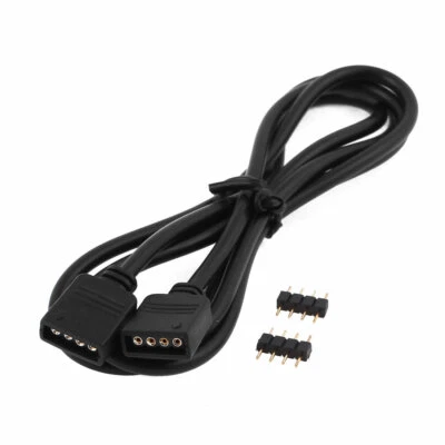 母头转母头4P防水连接器电缆1米长适用于RGB LED条灯 — 第 1/2 张图片