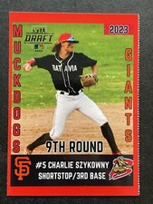 CHARLIE SZYKOWNY *RC* ~ 2023 Batavia Muckdogs Perfect Game CBL ~ SF GIANTS