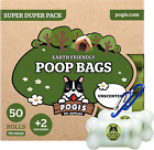 750x Dog Poo Bags Biodegradable 50 Unscented Rolls +2 Dog Poo Bag Holders