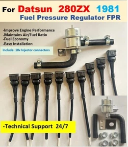 For 1981 Datsun 280ZX Replacement Fuel Pressure Regulator FPR & 10x Connectors - Foto 1 di 8