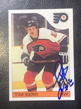 1985-86 O-Pee-Chee #91 Tim Kerr Flyers autograph card 