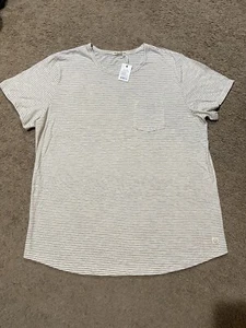 MARINE LAYER Saddle Hem Pocket Tee Natural Black Stripe Herren Gr. XL Baumwolle - Bild 1 von 13
