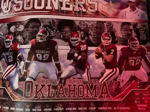 Póster de programación de fútbol americano 2006 Oklahoma Sooners Bob Stoops Adrian Peterson Norman - Imagen 1 de 9