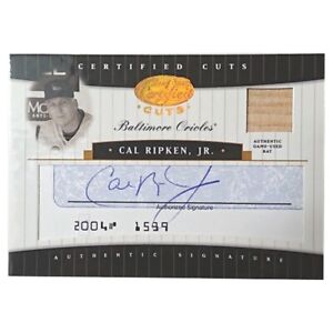 Cal Ripken Jr 4/25 2004 Leaf Certified Cuts Authentic Signature AUTO Used Bat F