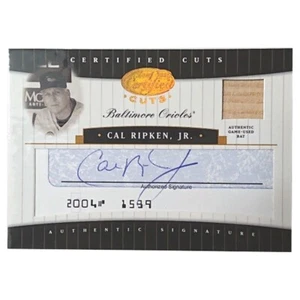 Cal Ripken Jr 4/25 2004 Leaf Certified Cuts Authentic Signature AUTO Used Bat F - Picture 1 of 12