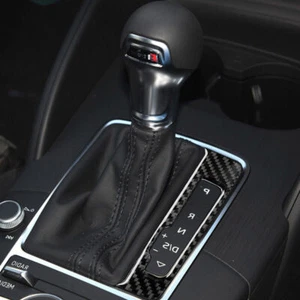 RHD Carbon Fiber Gear Shift Panel Frame Sticker Trim Decal for Audi A3 8V 14-19 - Picture 1 of 6