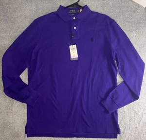 NWT Mens Polo Ralph Lauren Purple Long Sleeve Polo Rugby $115 Size Medium - Picture 1 of 7
